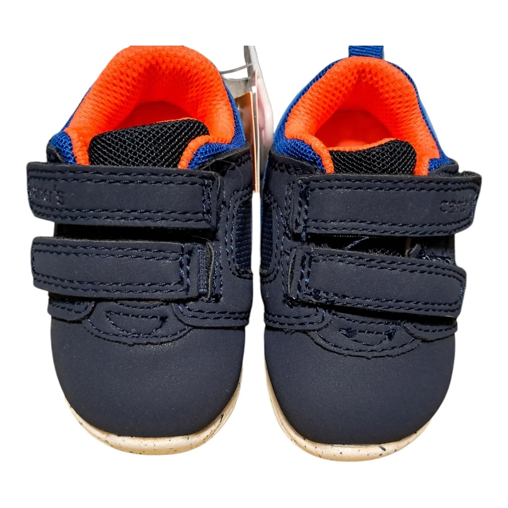 Carter's‎ Relay Athletic Sneaker 3-6  Months, Size 2, Navy Blue, Orange and Blue